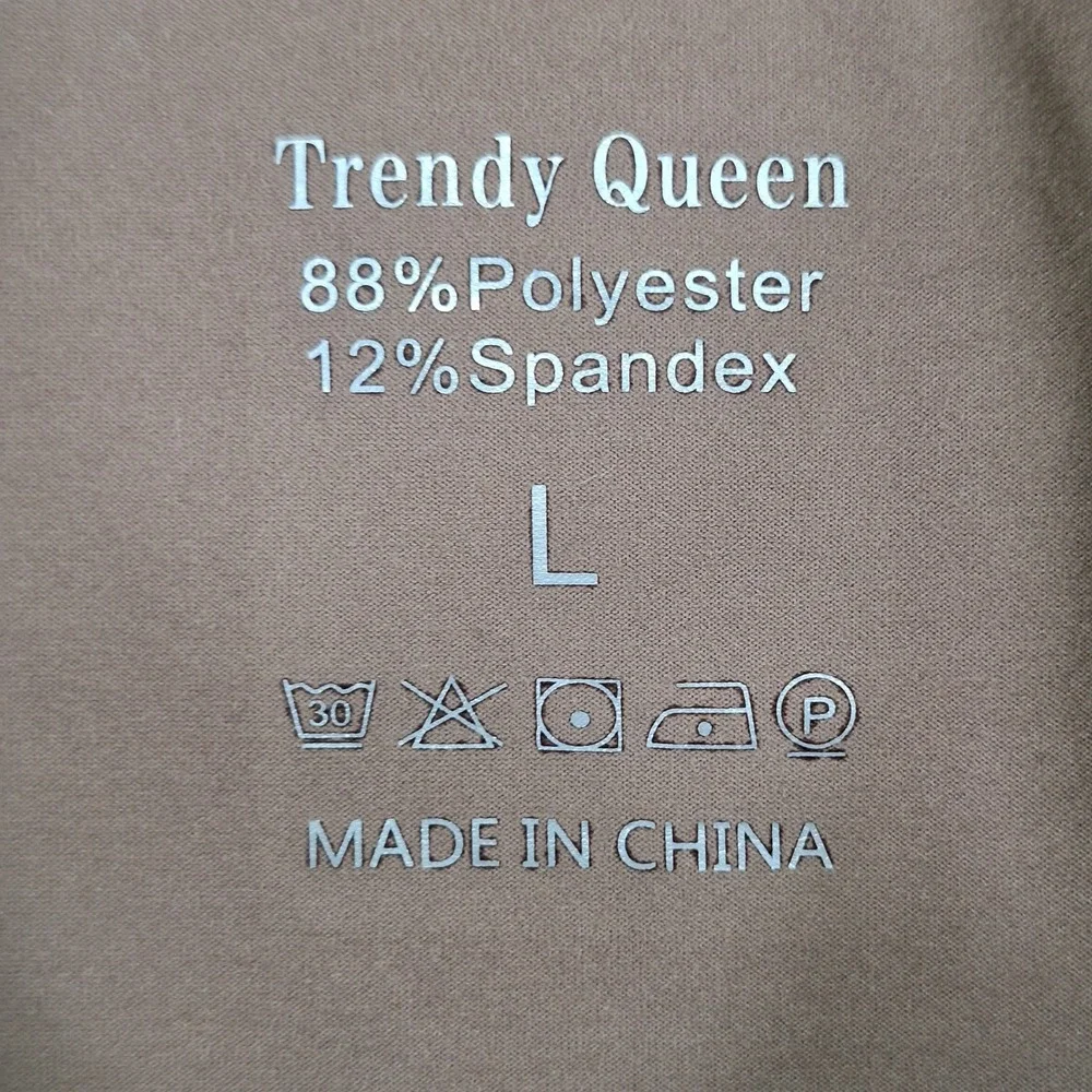 Trendy Queen Long Sleeve Shirt‎ Womens Large Crew Neck Causal Stretch Lot of 2